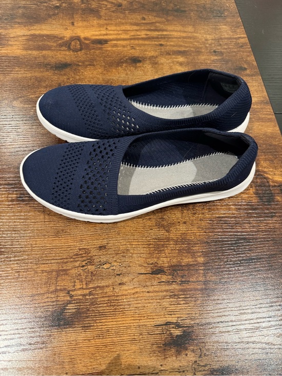 Clarks Shoes - Clark’s Women’s Navy Knit Slip-On Walking Shoes